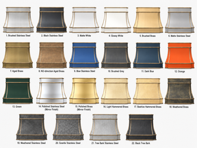 Fobest Custom Stainless Range Hood with Aged Brass Straps FSS-351