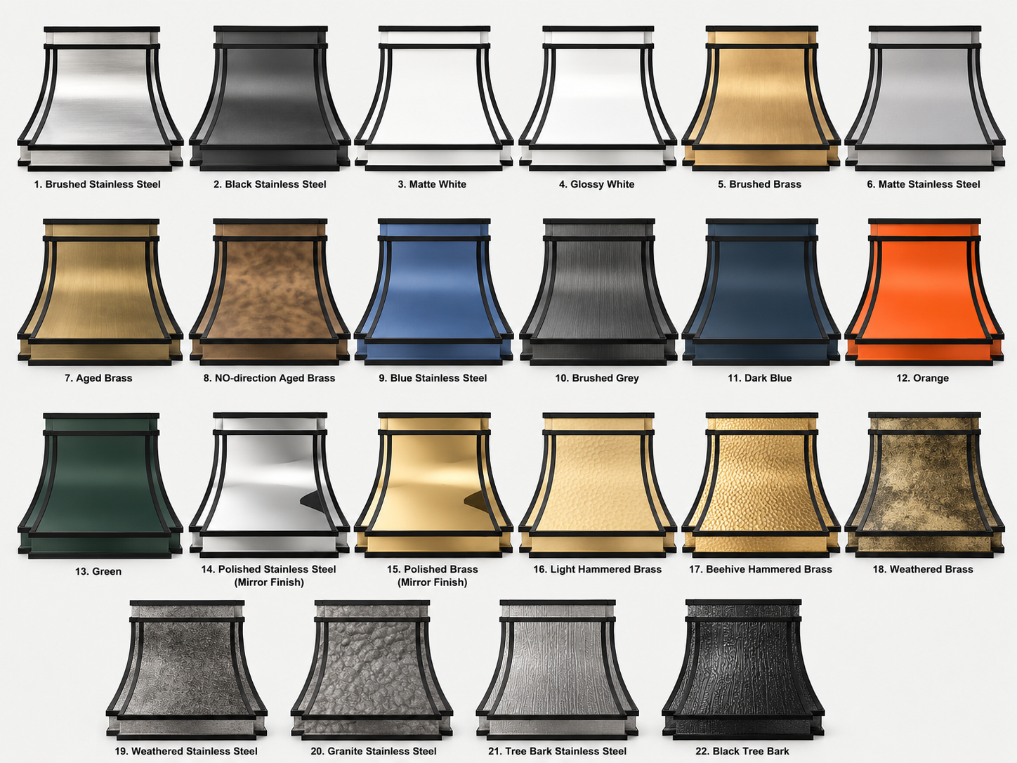 Fobest Custom Stainless Steel Hood with Black Trims FSS-330