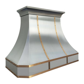 Fobest Custom Stainless Steel Kitchen Hood with Brass Decor FSS-455