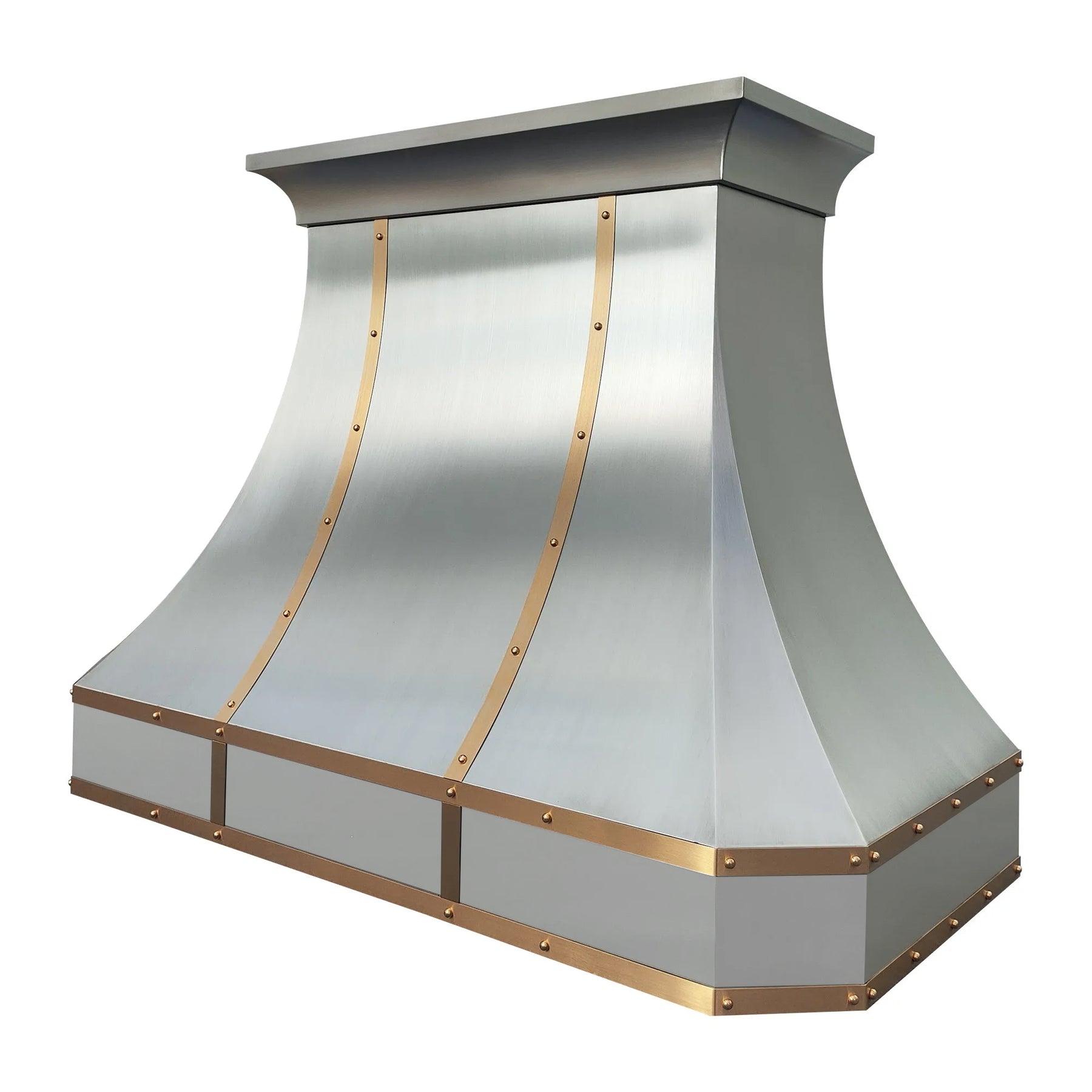 Fobest Custom Stainless Steel Kitchen Hood with Brass Decor FSS-455
