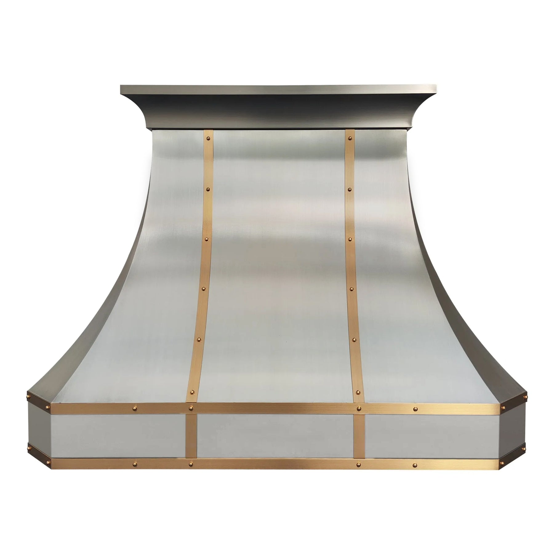 Fobest Custom Stainless Steel Kitchen Hood with Brass Decor FSS-455
