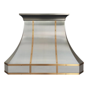 Fobest Custom Stainless Steel Kitchen Hood with Brass Decor FSS-455