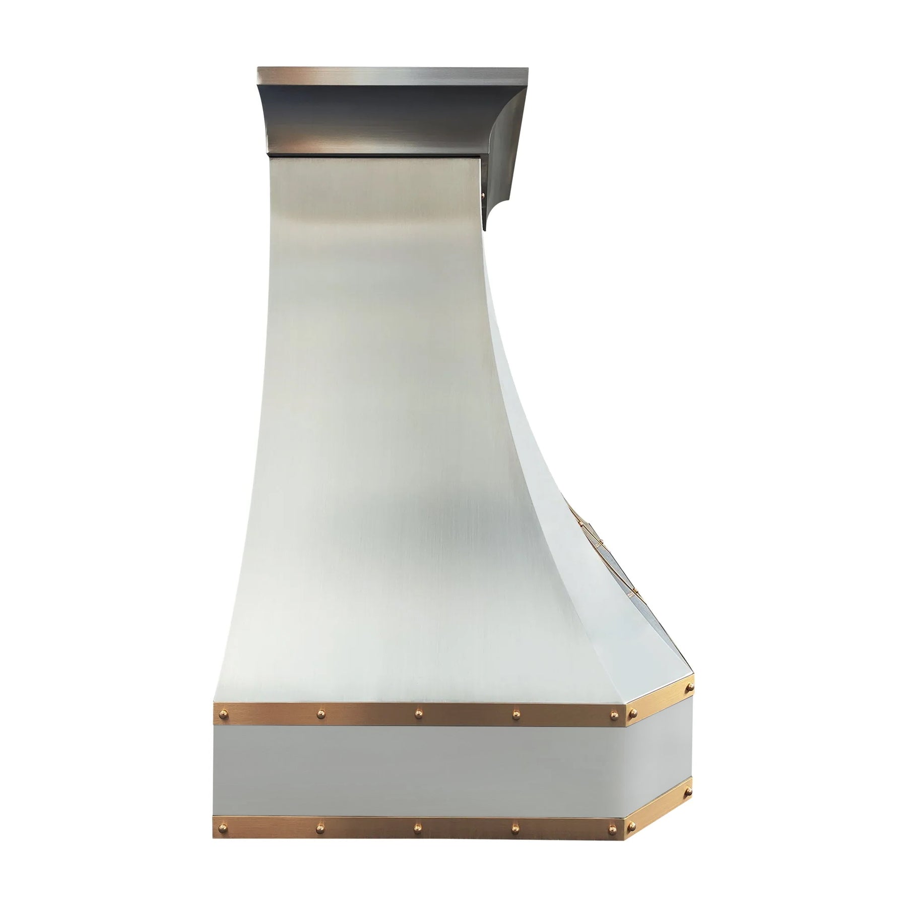 Fobest Custom Stainless Steel Kitchen Hood with Brass Decor FSS-455