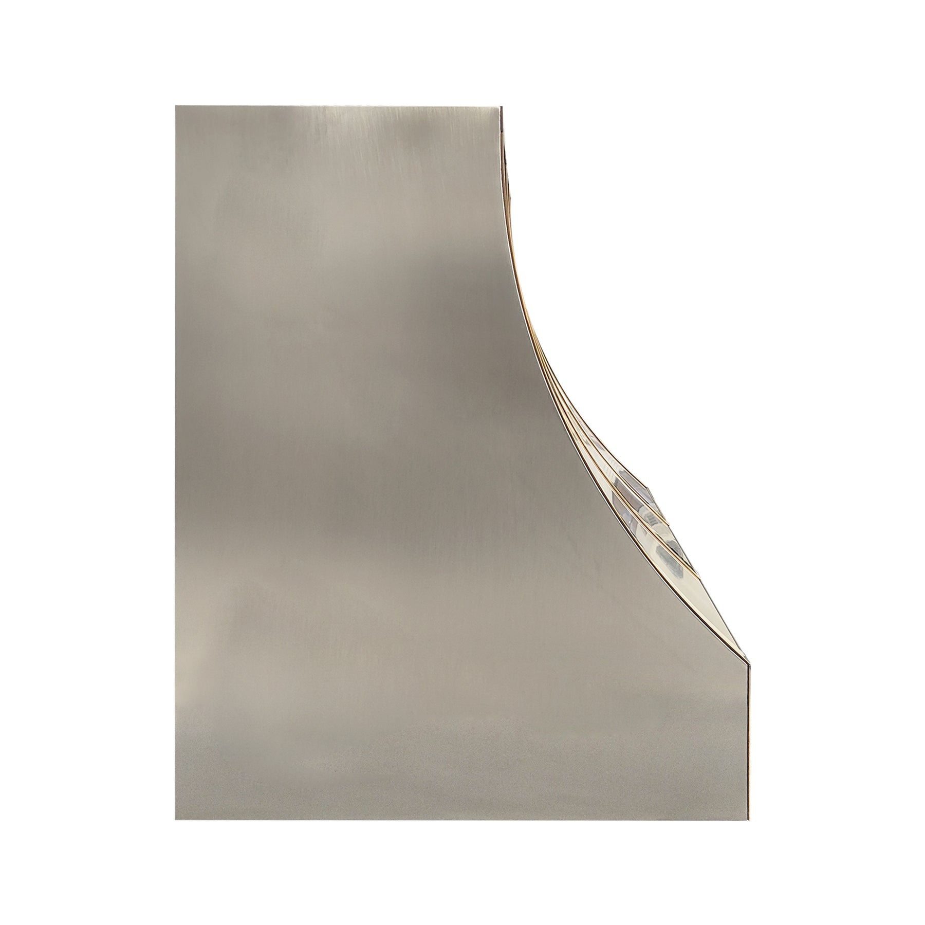 Fobest Custom Stainless Steel Metal Range Hood in Polished Brass Straps FSS-681