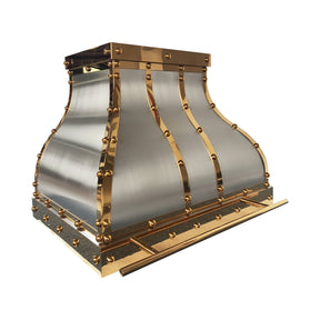 Fobest Custom Stainless Steel Metal Range Hood with Brass Straps FSS-699