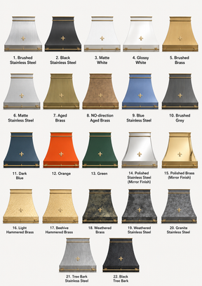 Fobest Custom Stainless Steel Range Hood with Brass Fleur-de-Lis Decor FSS-256