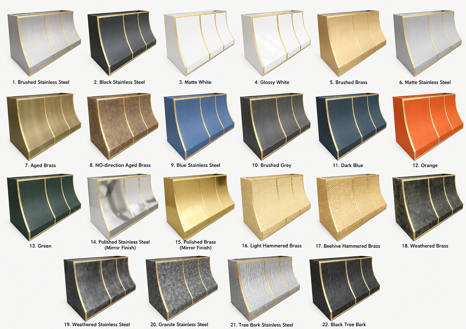 Fobest Custom Stainless Steel Range Hood with Brass Straps FSS-131
