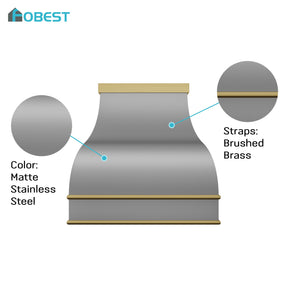 Fobest Custom Stainless Steel Range Hood with Brass Trim FSS-657