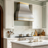 Fobest Custom Stainless Steel Range Hood with Brass Trim FSS-657