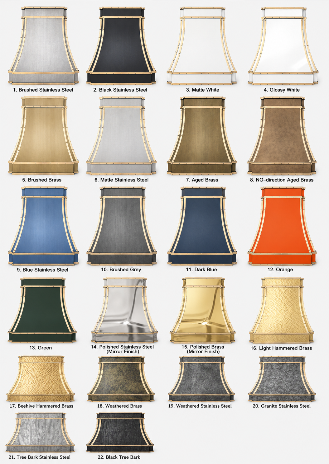 Fobest Custom Stainless Steel Range Hood with Green Finish FSS-308