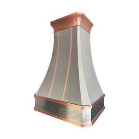 Fobest Custom Stainless Steel Range Hood with Natural Copper Straps FSS-636