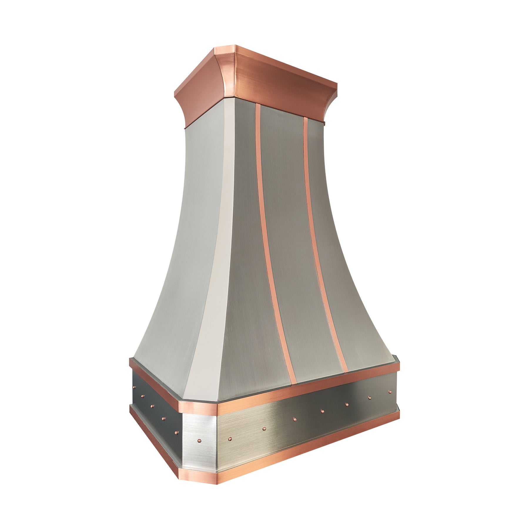 Fobest Custom Stainless Steel Range Hood with Natural Copper Straps FSS-636