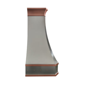 Fobest Custom Stainless Steel Range Hood with Natural Copper Straps FSS-636