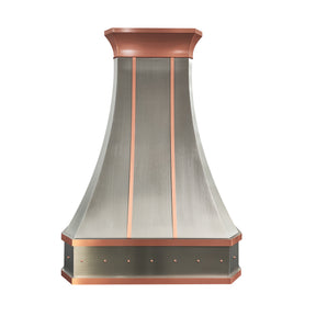Fobest Custom Stainless Steel Range Hood with Natural Copper Straps FSS-636