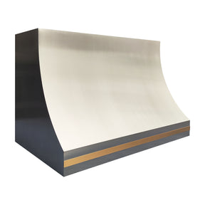 Fobest Custom Stainless Steel Range Hood with Signature Brass Straps FSS-598