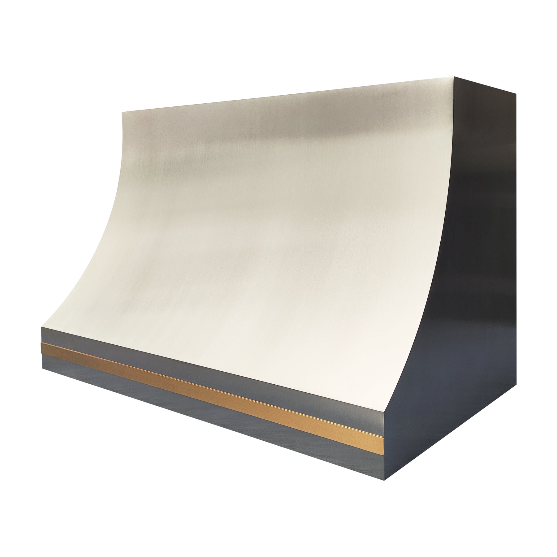 Fobest Custom Stainless Steel Range Hood with Signature Brass Straps FSS-598