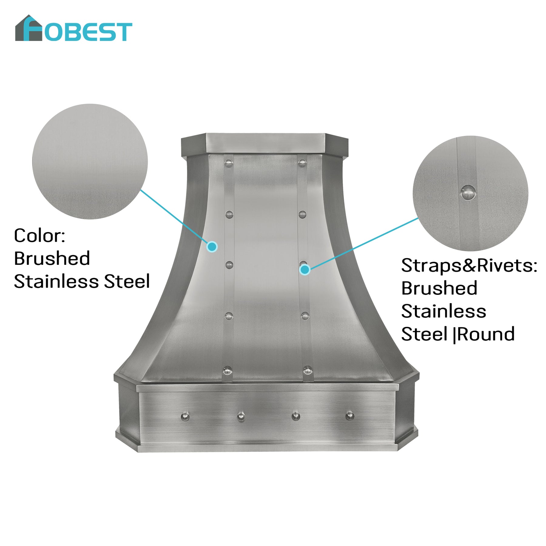 Fobest Custom Stainless Steel Range Hood with Square Apron Design FSS-676