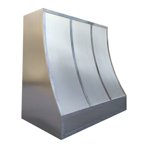 Fobest Custom Stainless Steel Range Hood with polished straps and rivets FSS-177