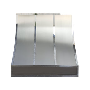 Fobest Custom Stainless Steel Range Hood with polished straps and rivets FSS-177
