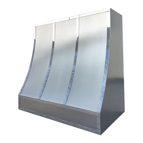 Fobest Custom Stainless Steel Range Hood with polished straps and rivets FSS-177