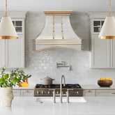 Fobest Custom Stainless Steel Range Hood with Arched Apron & Large Rivets FSS-610