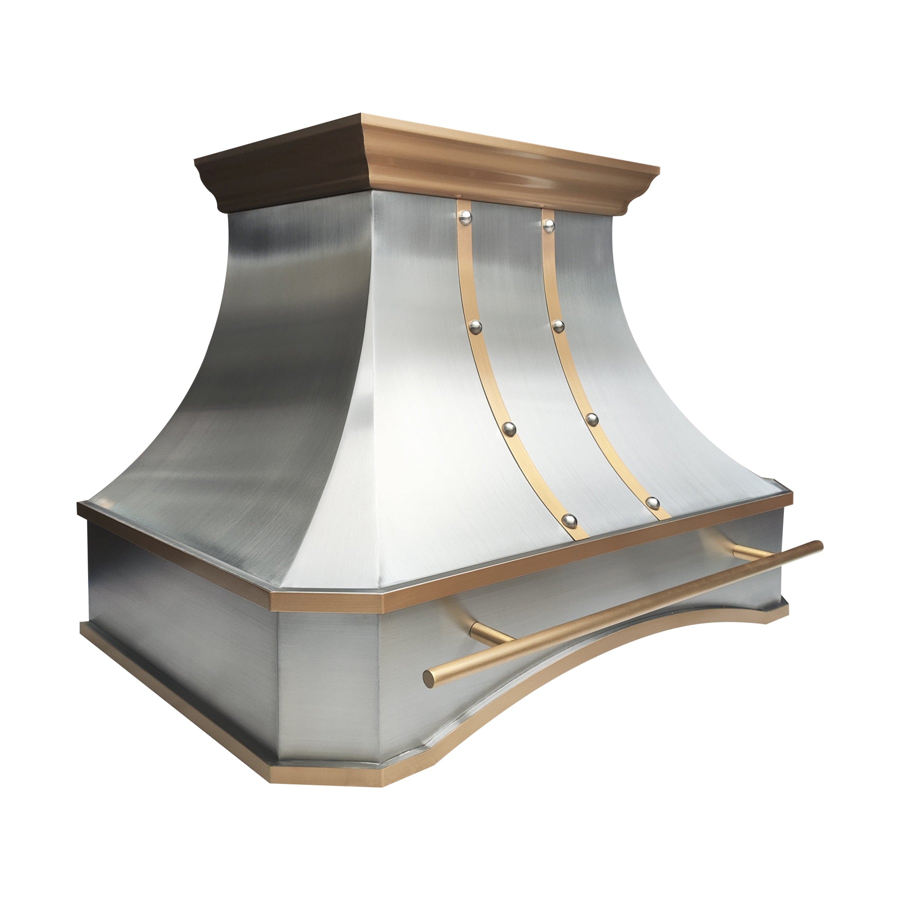 Fobest Custom Stainless Steel Range Hood with Arched Apron & Large Rivets FSS-610