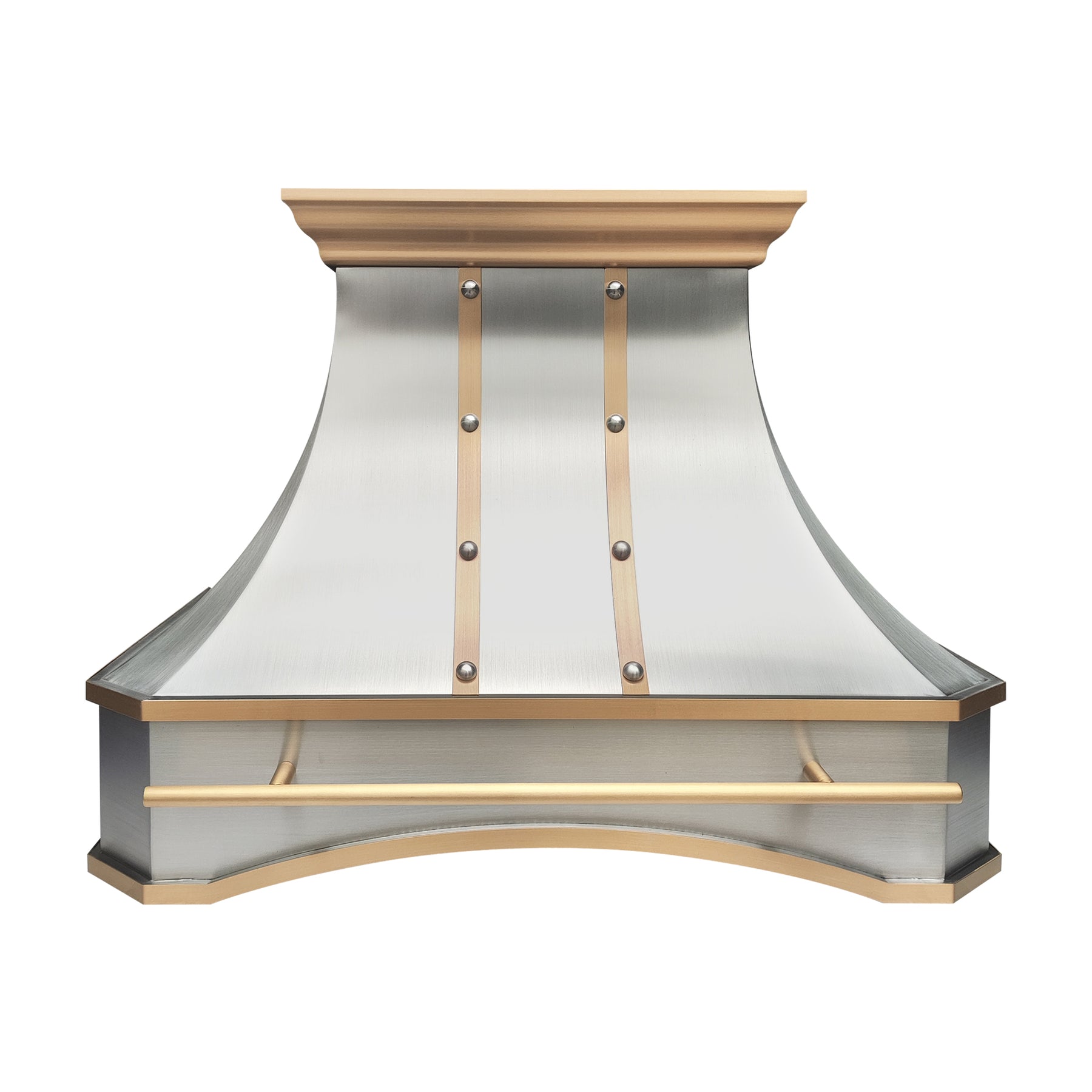 Fobest Custom Stainless Steel Range Hood with Arched Apron & Large Rivets FSS-610
