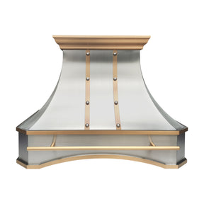Fobest Custom Stainless Steel Range Hood with Arched Apron & Large Rivets FSS-610