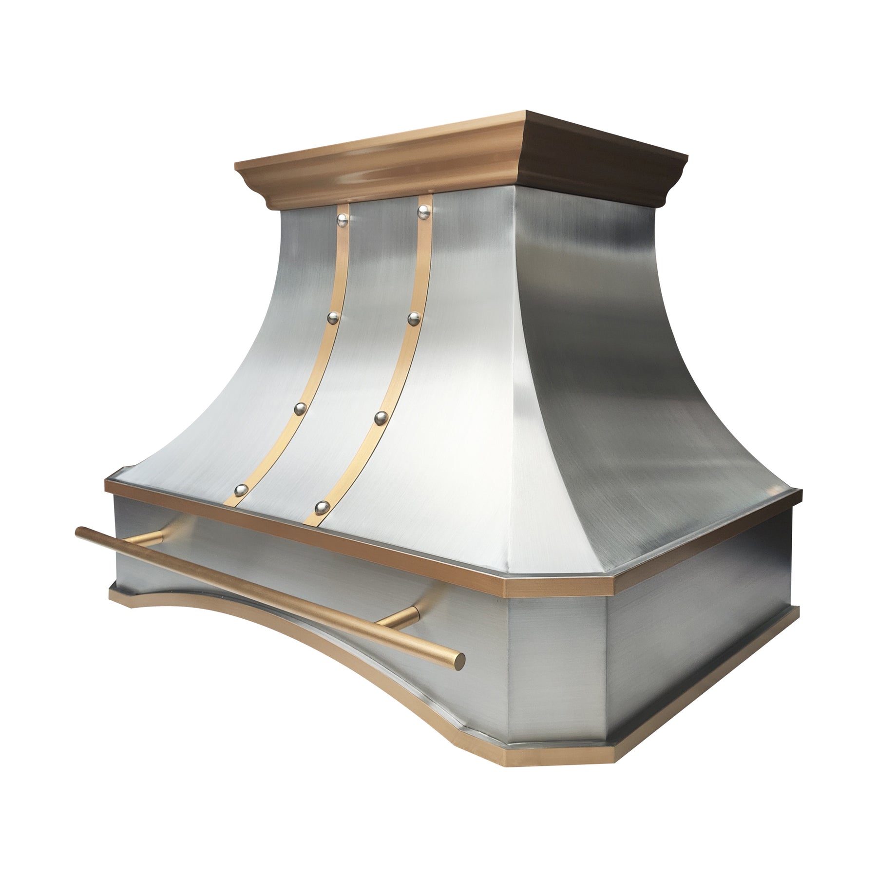 Fobest Custom Stainless Steel Range Hood with Arched Apron & Large Rivets FSS-610