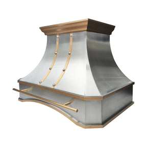 Fobest Custom Stainless Steel Range Hood with Arched Apron & Large Rivets FSS-610