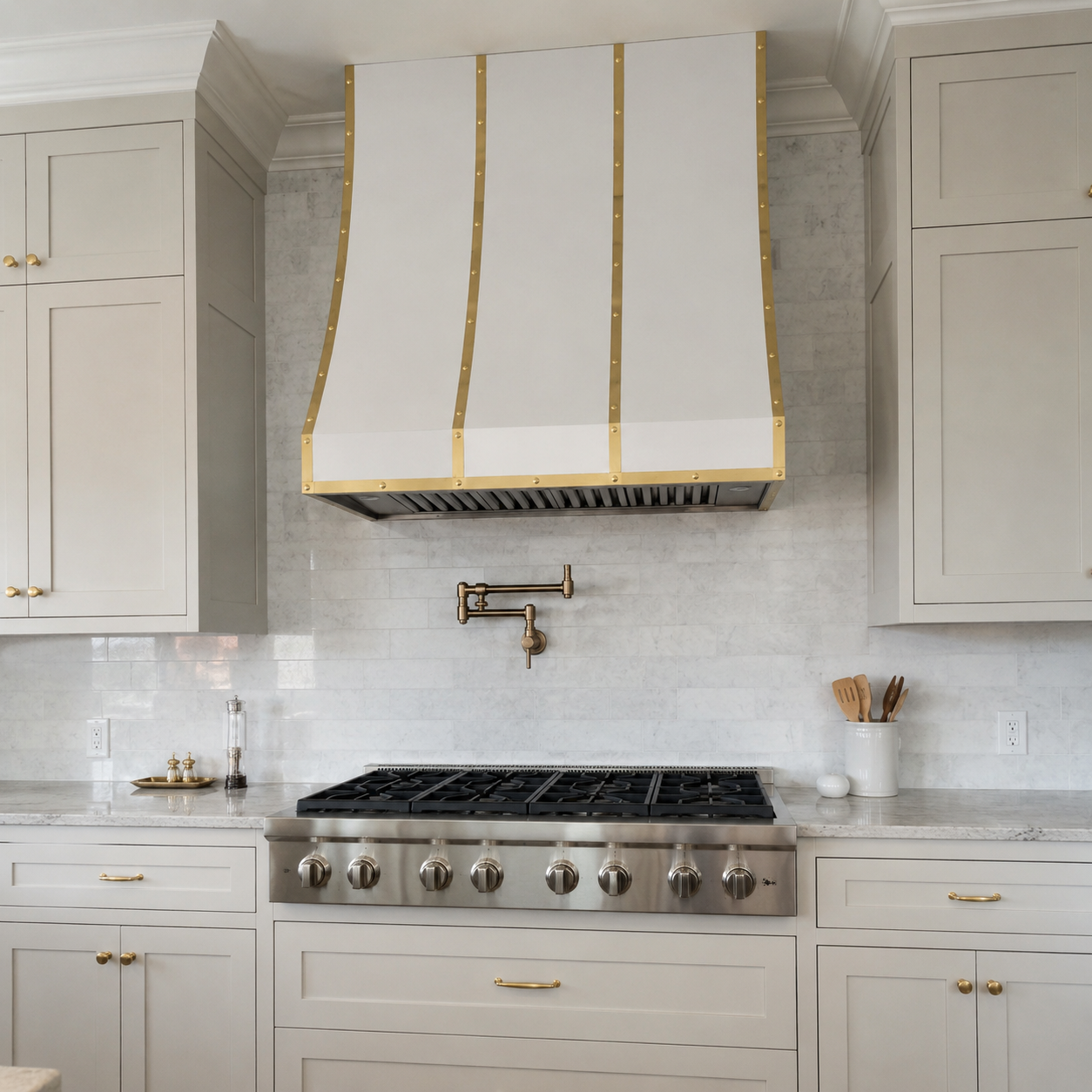 Fobest Custom Stove Hood with Brass Accent FSS-347