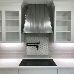 Fobest Custom Tapered Zinc Range Hood with Geometric Design FSS-618