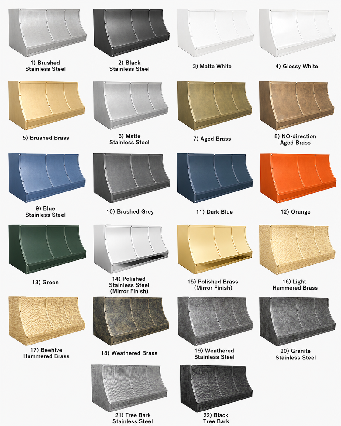Fobest Custom Vent Hood Sloped Design Brass Finish FSS-356