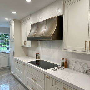 Fobest Custom Vent Hood Sloped Design Brass Finish FSS-356