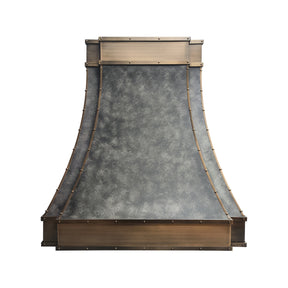 Fobest Custom Weathered Stainless Steel Range Hood with Brass Decor FSS-624