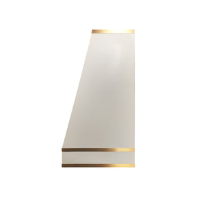 Fobest Custom White Box Range Hood with Brass Trim FSS-599