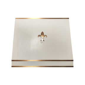 Fobest Custom White Box Range Hood with Brass Trim FSS-599