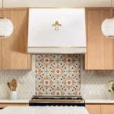 Fobest Custom White Box Range Hood with Brass Trim FSS-599