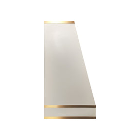 Fobest Custom White Box Range Hood with Brass Trim FSS-599