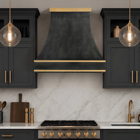 Fobest Custom Zinc Range Hood with Brass Decor FSS-673