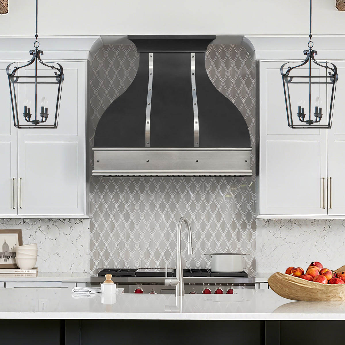 Fobest Custom Zinc Vent Hood Stainless Steel Accent FSS-469