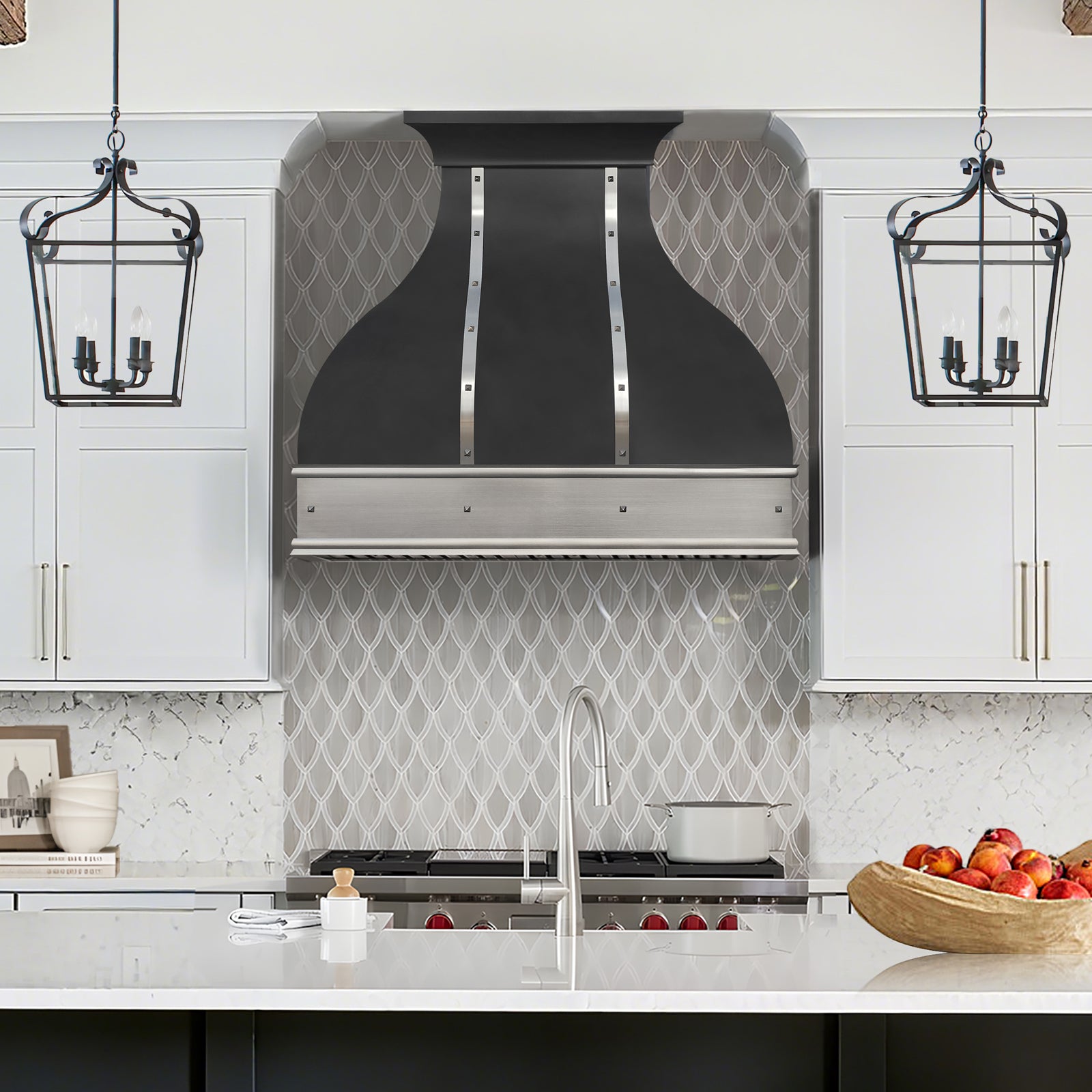 Fobest Custom Zinc Vent Hood Stainless Steel Accent FSS-469