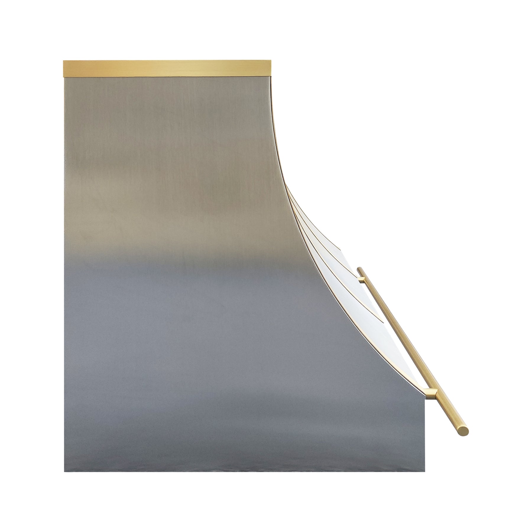 Fobest Dallas Stainless Steel Stove Hood with Brushed Brass Trim & Rail FSS-509