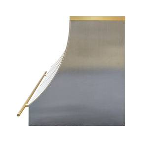 Fobest Dallas Stainless Steel Stove Hood with Brushed Brass Trim & Rail FSS-509
