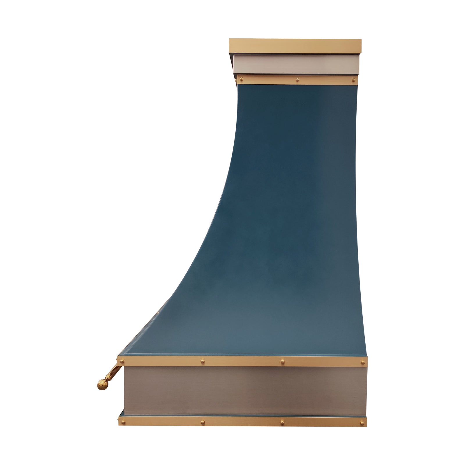 Fobest Dark Blue Designer Kitchen Hood with Brushed Brass Decor FSS-528