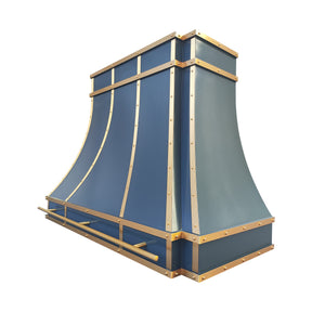 Fobest Dark Blue Kichen Hood with Brass Frame FSS-75