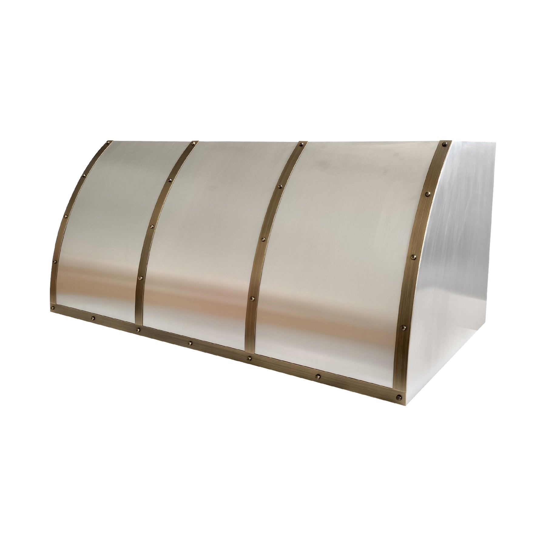 Fobest Designer Stainless Steel Range Hood with Aged Brass Straps FSS-709