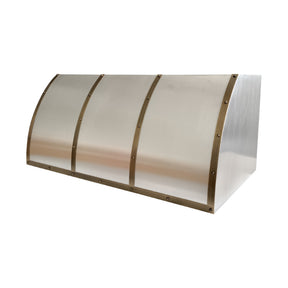 Fobest Designer Stainless Steel Range Hood with Aged Brass Straps FSS-709