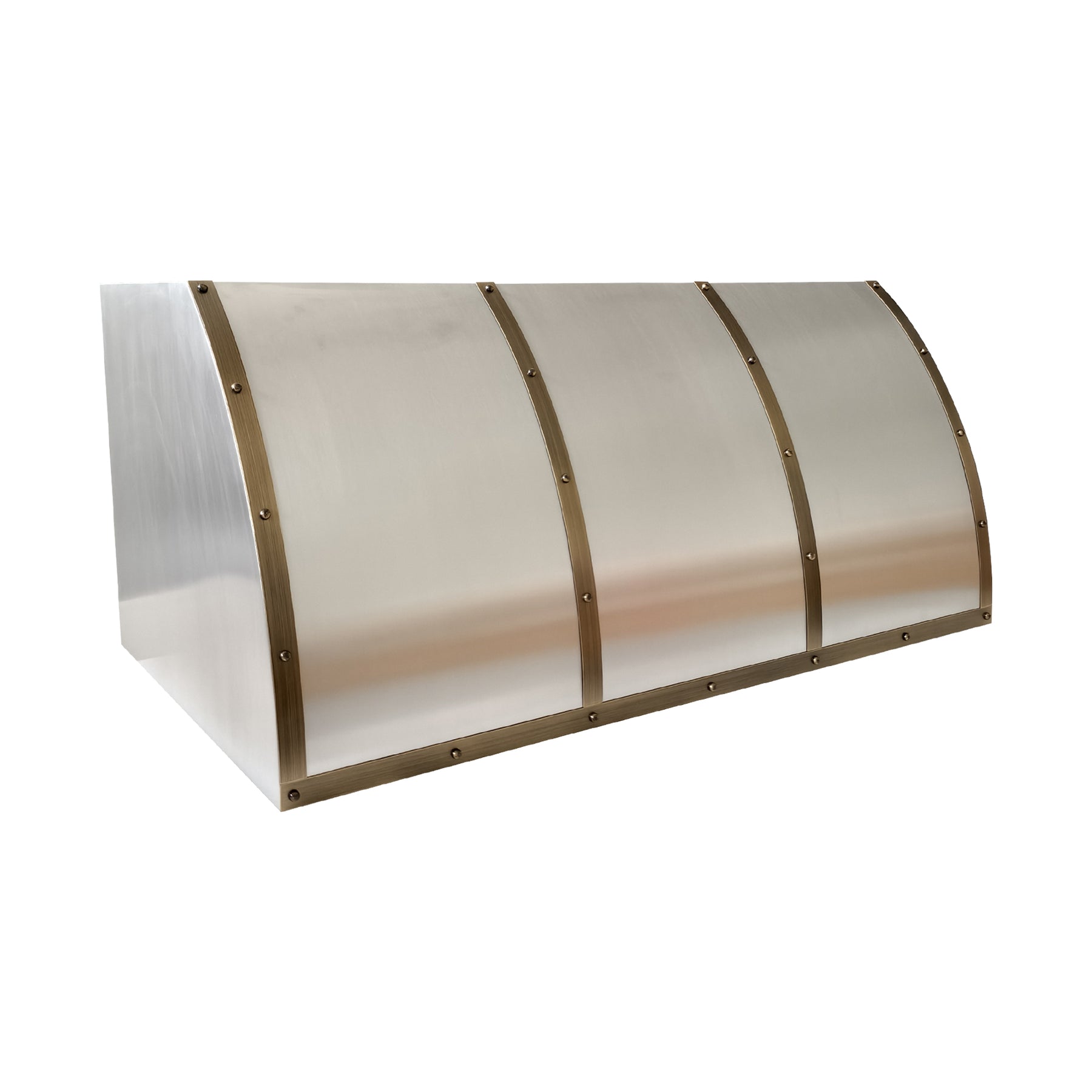 Fobest Designer Stainless Steel Range Hood with Aged Brass Straps FSS-709