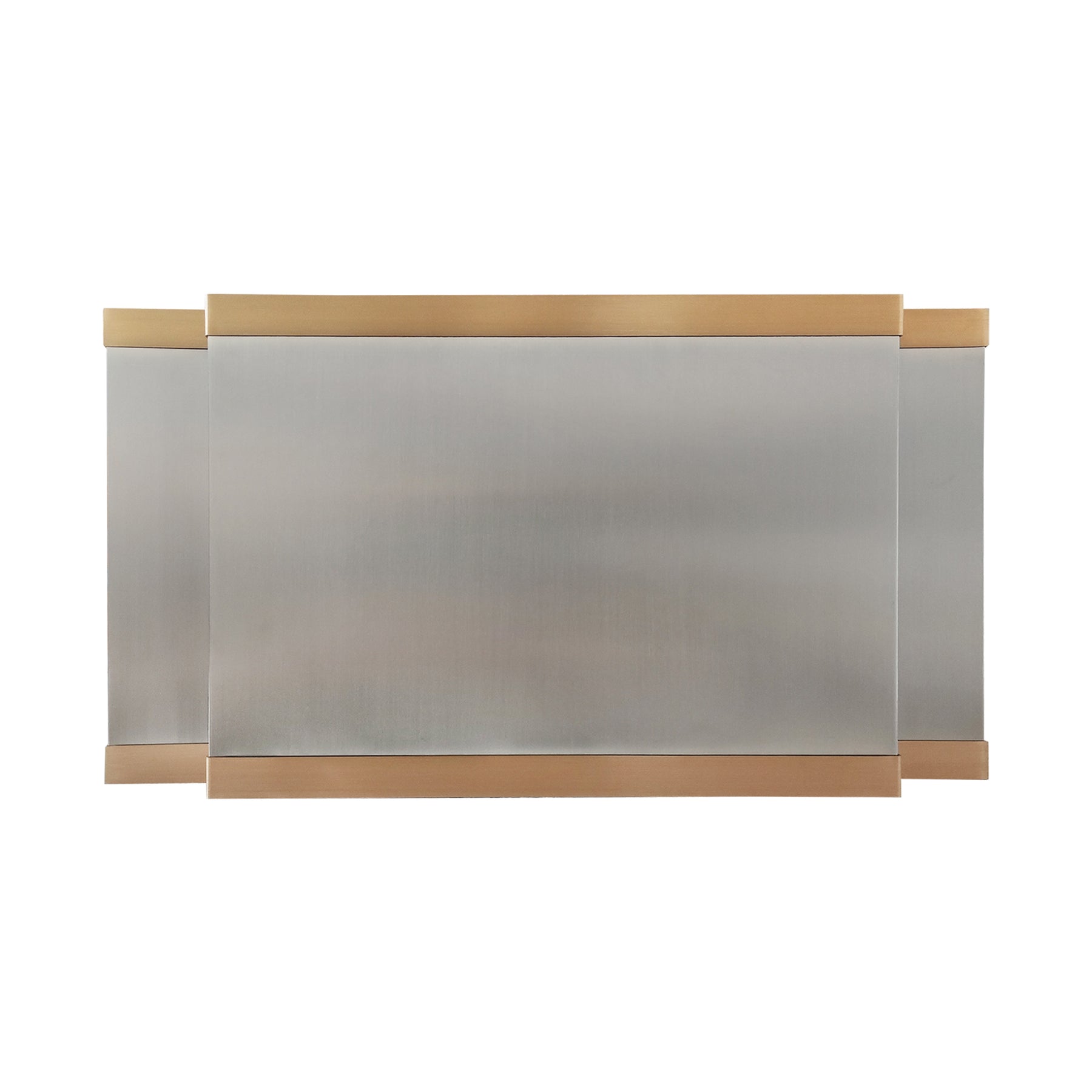 Fobest Double Stainless Steel Range Hood with Brushed Brass Accents FSS-731